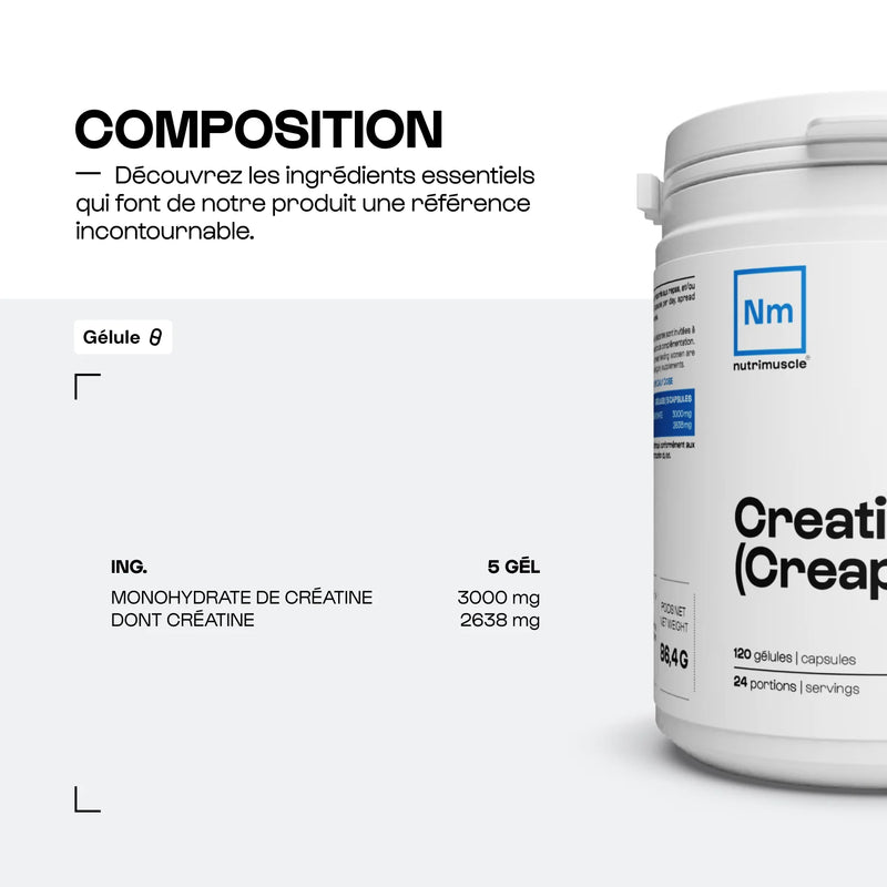 Créatine en Gélules Creapure® Nutrimuscle