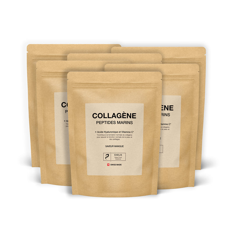 Collagène marin hydrolysé – Acide Hyaluronique & Cofacteurs – Arôme Mangue