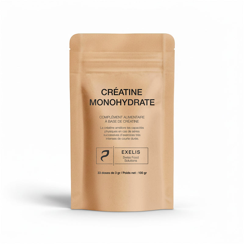 EXELIS Creatine Monohydrate Pure en poudre Acides aminés Suisse Mock Up Recto