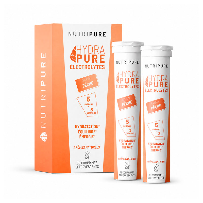 Hydrapure Électrolytes et Vitamines Nutripure Pêche