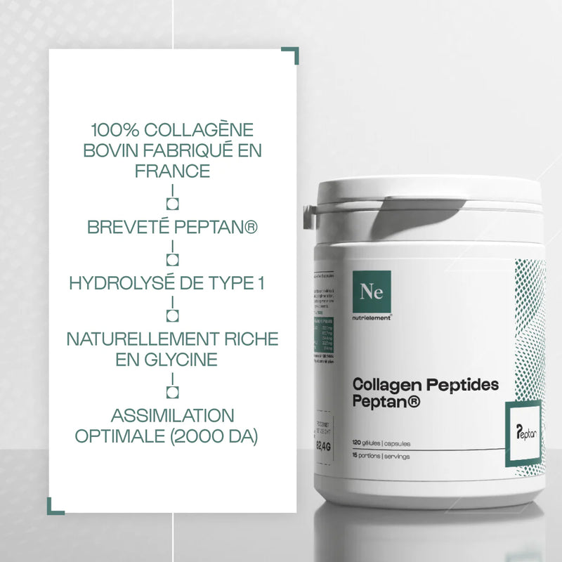 Collagène Peptan® 400 Gélules Nutrimuscle - Peptides de Collagène Type 1
