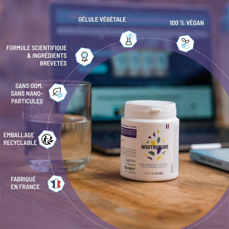 Nootropure Nutripure - Complément Nootropique Concentration et Mental
