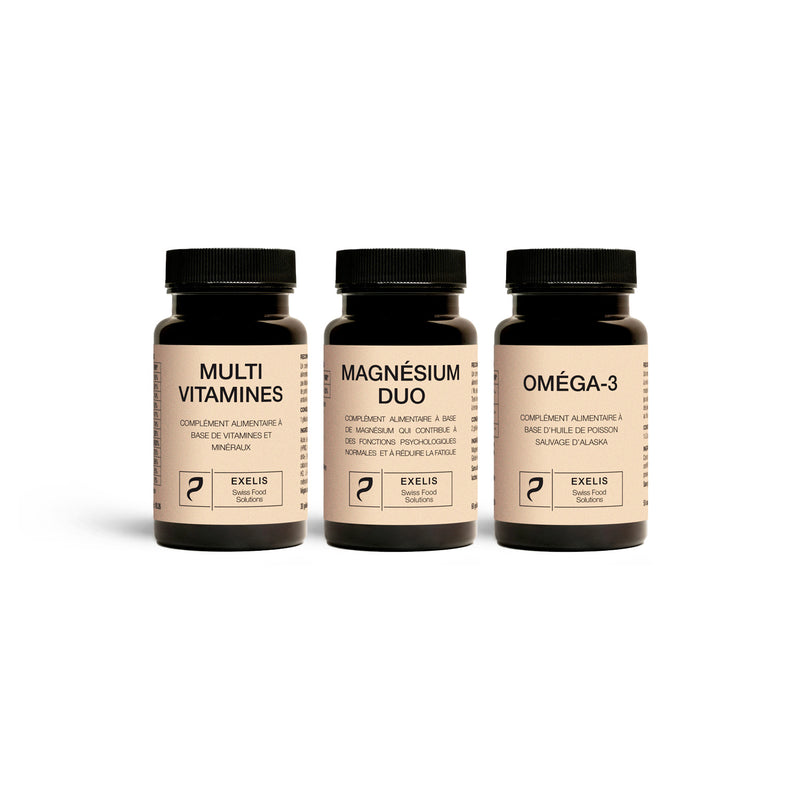 Essentiels — Magnésium · Multivitamines · Oméga-3 - la forme au quotidien