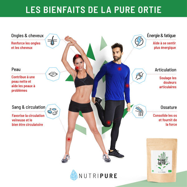 Feuilles d’Ortie Bio en Poudre 150 g Nutripure