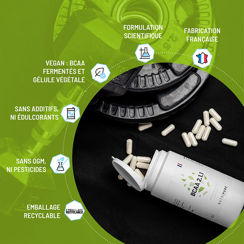 BCAA 2.1.1 Nutripure 180 gélules – Acides Aminés Essentiels