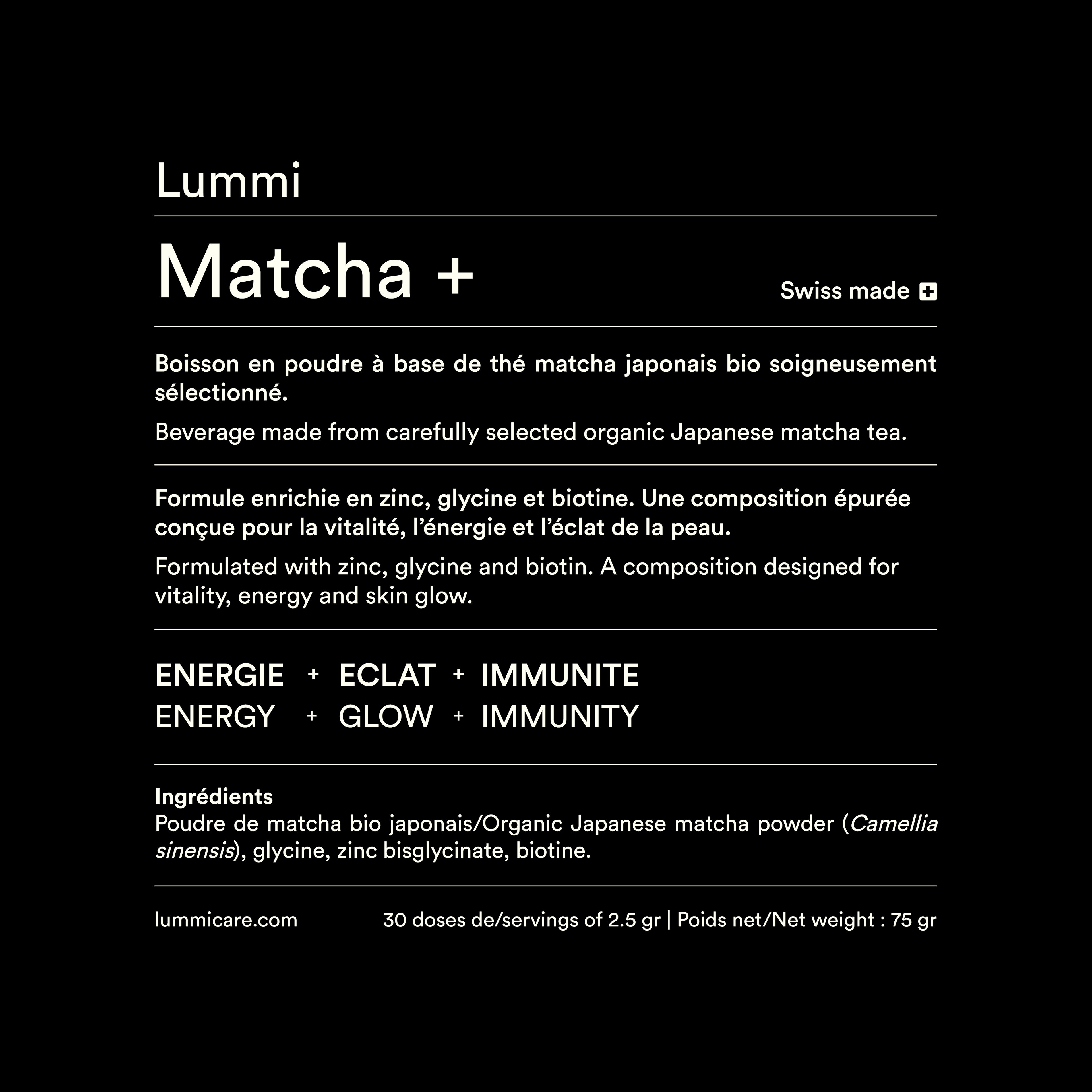 Thé Matcha+ Lummi Bio en Poudre – Rituel Beauté et Énergie