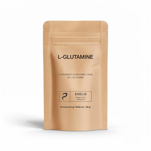 EXELIS L-Glutamine Pure en poudre Acides aminés Suisse Mock Up Recto