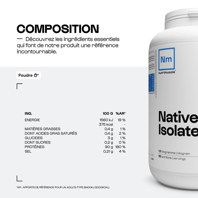 Whey Native Isolate (Low lactose) Nutrimuscle