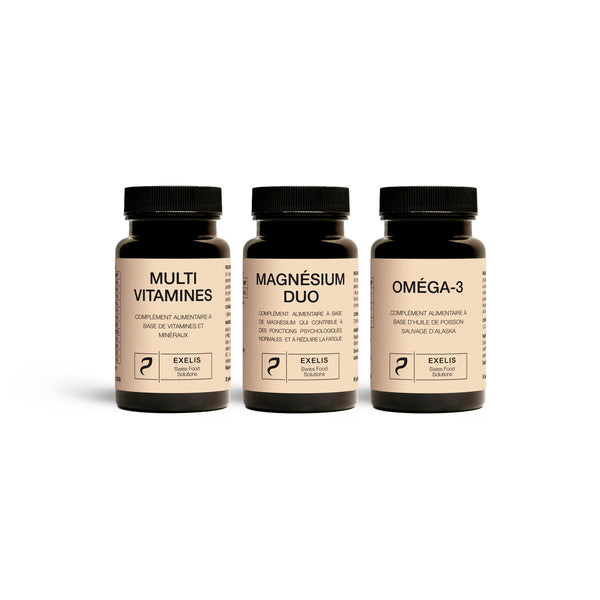 Essentiels — Magnésium · Multivitamines · Oméga-3 - la forma quotidiana