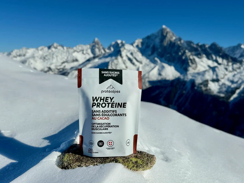 Whey protéine cacao Protéalpes sans sucres ajoutés