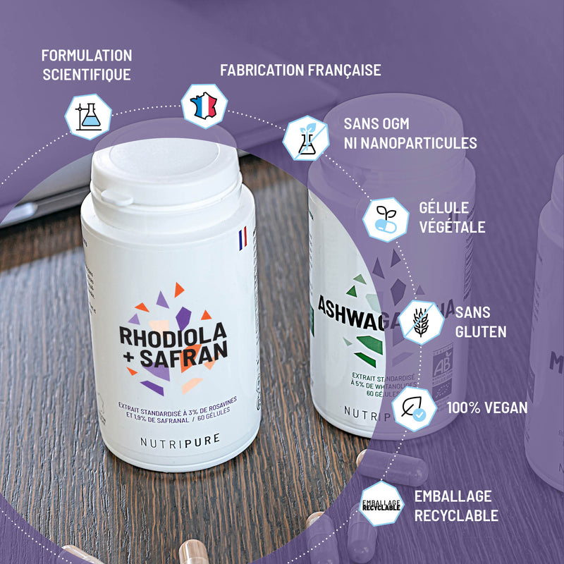 Rhodiola Rosea and Saffron Nutripure 60 Capsules