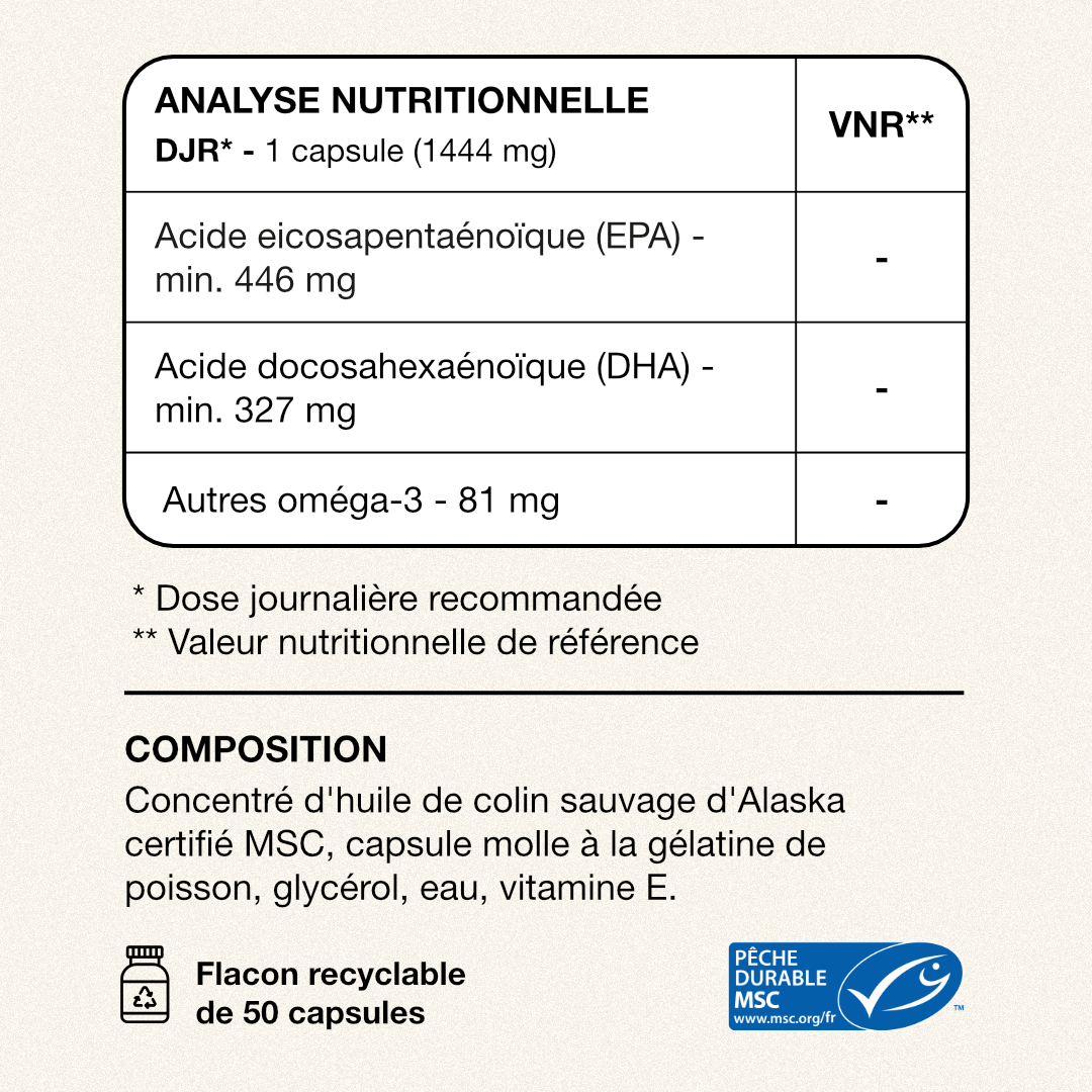 Tableau VNR et composition Omega-3 Exelis