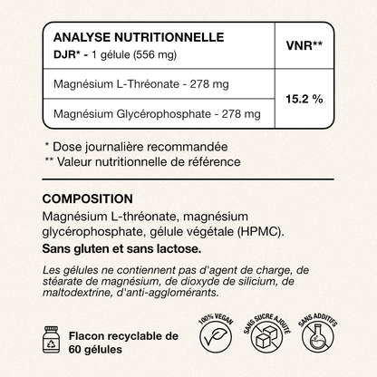 Magnésium Duo Exelis L-Thréonate et Glycérophosphate