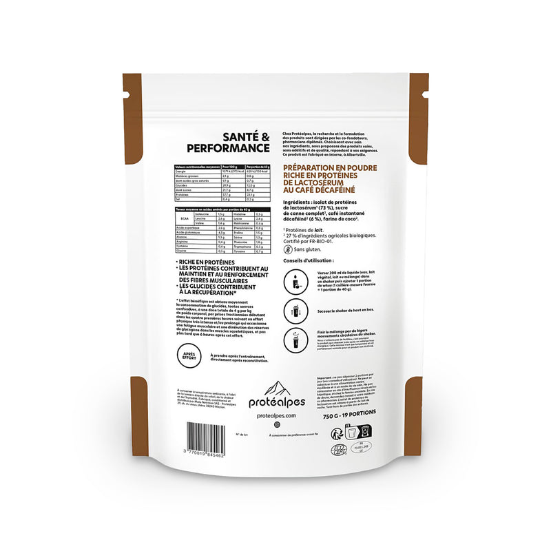 Whey Protein Koffeinfreier Kaffee Protéalpes Classique