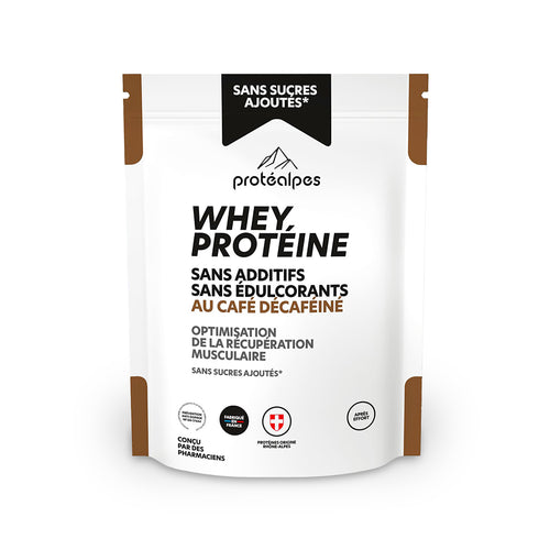 Whey Protein entkoffeinierter Kaffee Protéalpes ohne Zuckerzusatz