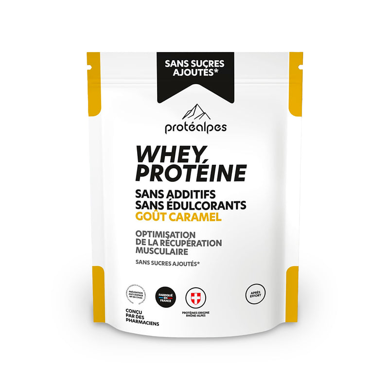 Whey Proteina Caramello Protéalpes Senza Zuccheri Aggiunti