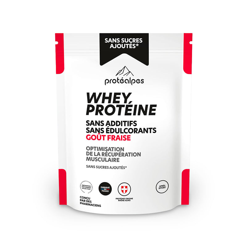 Whey Protein Strawberry Protéalpes No Added Sugars