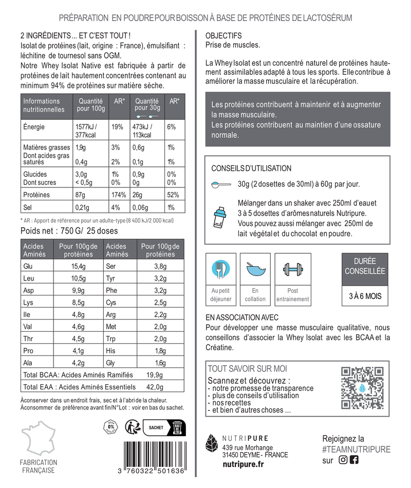 Whey Isolate Native Protein Nutripure