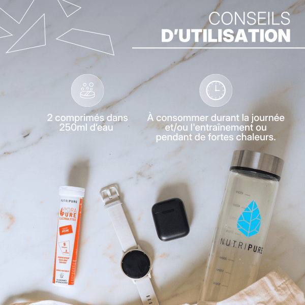 Hydrapure Électrolytes et Vitamines Nutripure Pêche
