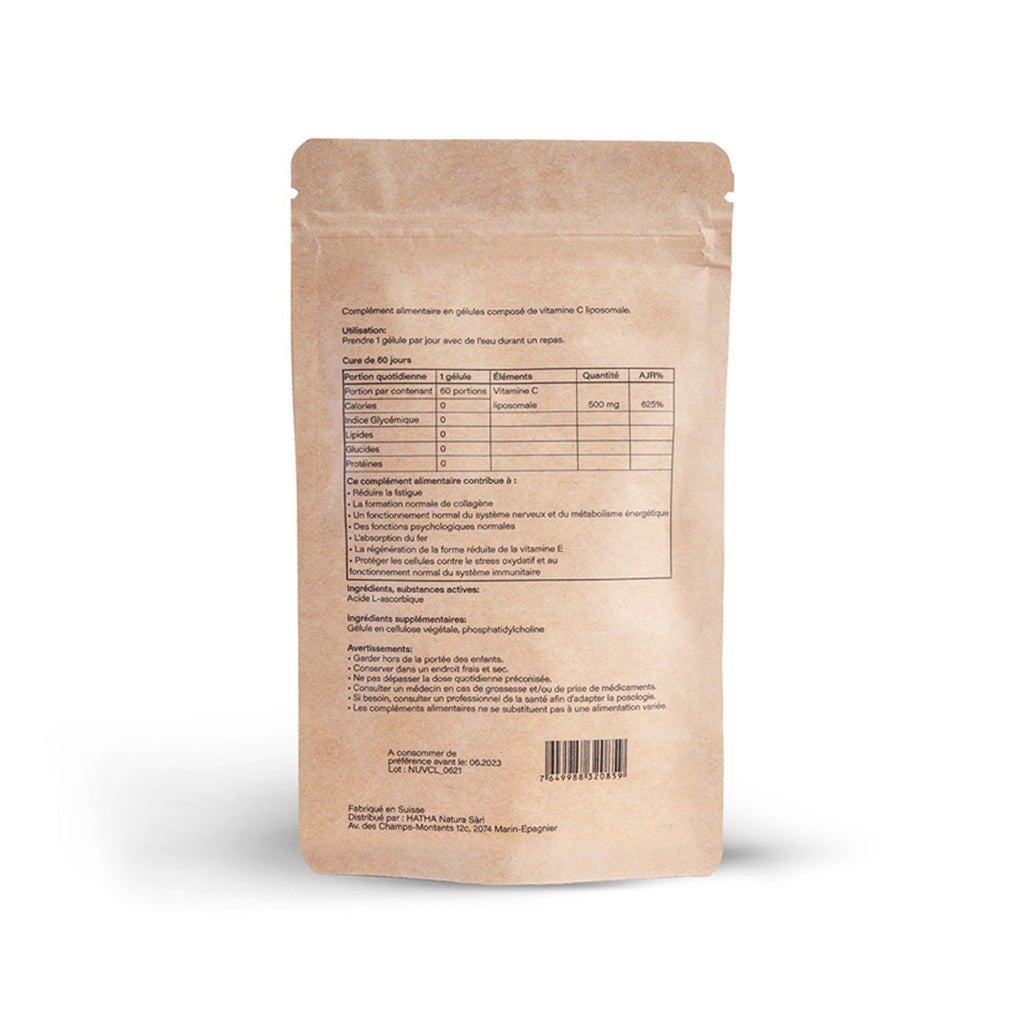 Nuho Vitamine C Liposomale valeurs nutritionnelles arrière